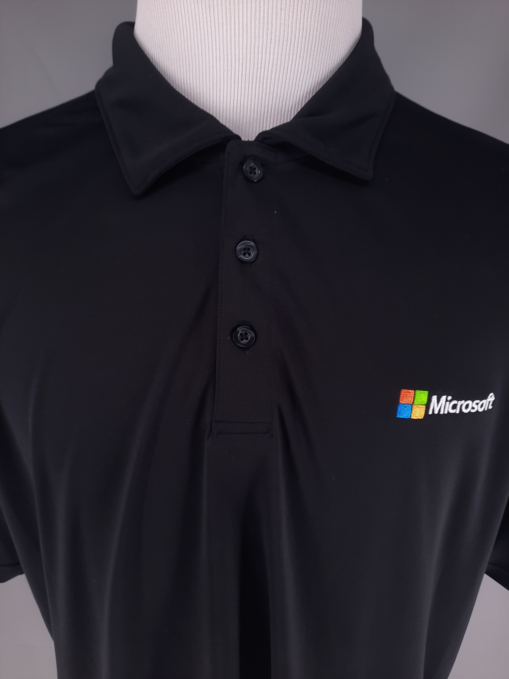 Microsoft Polo Golf Shirt Men's 2XL Black Embroidered Employee